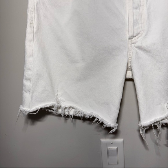 CITIZENS OF HUMANITY Camilla White Frayed Hem Shorts Size 32 100% Cotton - Picture 4 of 10